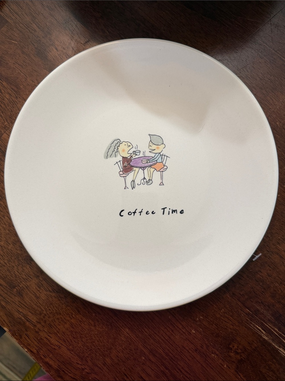 Coffee Time Cream Ceramic Dessert Plate Tabletops Gallery